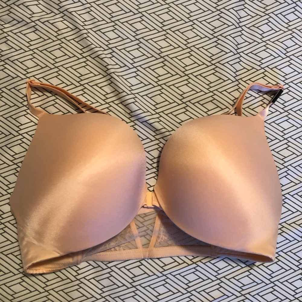 Blush pink satin feel push up bra from VS